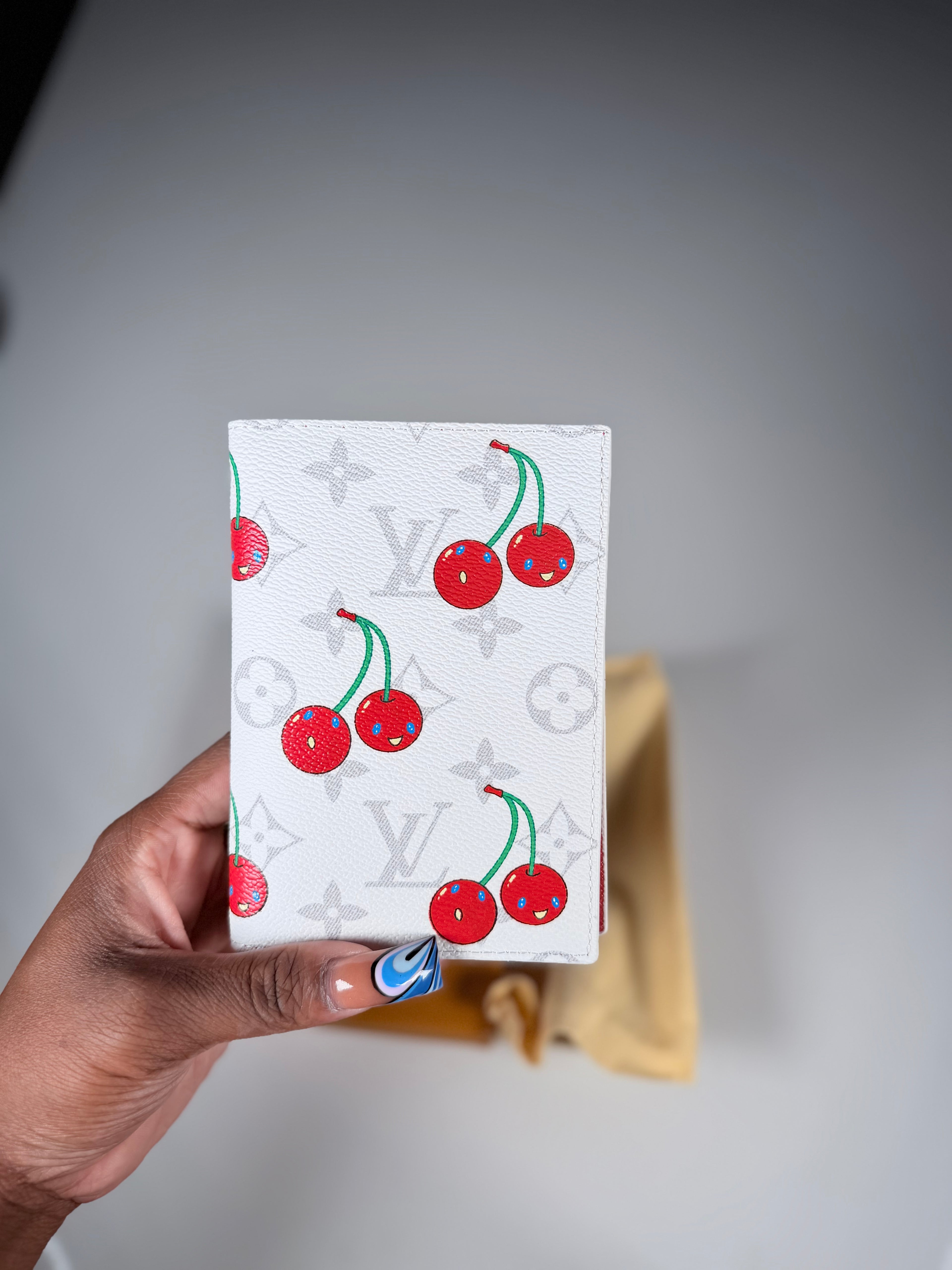 Cherry LV Lux Passport Holder