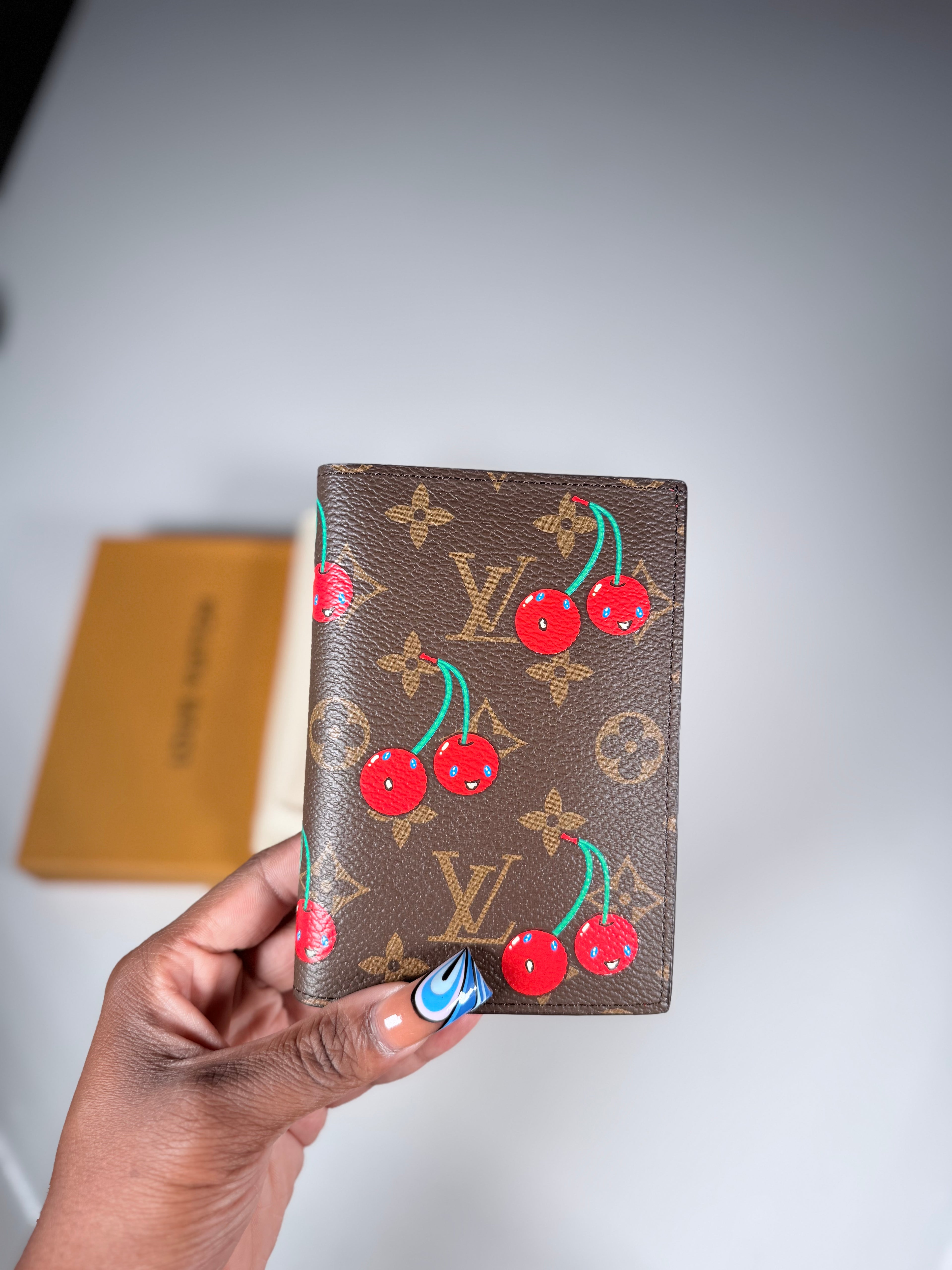 Cherry LV Lux Passport Holder