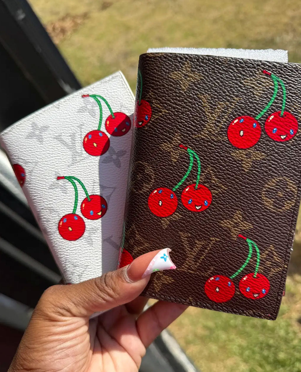 Cherry LV Lux Passport Holder